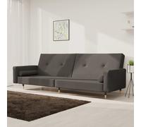 vidaXL Canapé-lit 375750 – à 2 places, velours gris foncé avec deux oreillers