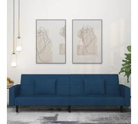 Canapé-lit à 2 Places avec Deux Oreillers Lit de Jour Salon Jaune Velours vidaXL