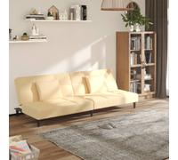 Canapé-lit à 2 Places avec Deux Oreillers Lit de Jour Salon Jaune Velours vidaXL