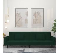 Canapé-lit à 2 Places avec Deux Oreillers Lit de Jour Salon Jaune Velours vidaXL