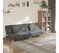 vidaXL Canapé-lit à 2 places — Lit de jour tissu taupe avec deux oreillers