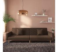 vidaXL Canapé-lit 2 places en tissu avec 2 oreillers – Lit d'invité salon