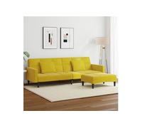 Canapé-lit à 2 places avec repose-pied gris foncé velours vidaXL