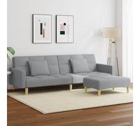 Canapé-Lit à 2 Places avec Repose-pied Lit de Jour Invité Salon Tissu vidaXL