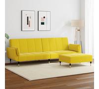 Canapé-Lit à 2 Places avec Repose-pied Lit de Jour Invité Salon Velours vidaXL