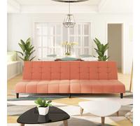 vidaXL Canapé-lit à 2 places rose velours