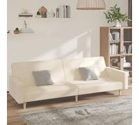 Canapé-lit à 2 Places Lit de Jour Salle de Séjour Chambre Crème Tissu vidaXL