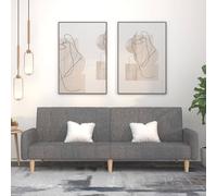 vidaXL Canapé-lit 2 places Tissu gris clair
