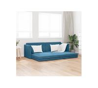 Canapé lit au sol 2 en 1 Bleu 213x144x60 cm Velours Multicolore