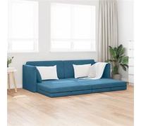 Canapé lit au sol 2 en 1 Bleu 213x144x60 cm Velours Multicolore