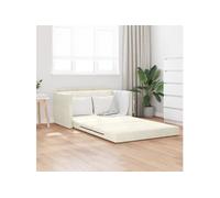 vidaXL Canapé-lit au Sol 2-en-1 Crème 124x204x61 cm Velours