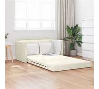 vidaXL Canapé-lit au Sol 2 en 1 Crème Velours Design Moderne Sièges Confortables Accueille 3 Personnes Idéal pour Salon Lounge Meuble Facile à Entretenir Convertible Gain de Place