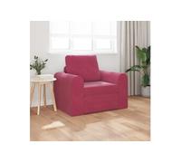 Canapé lit au sol 2 en 1 Vin Rouge 98x71x83 cm Velours