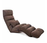 Canapé-lit au sol paresseux réglable, salon en chaise intérieure avec 6 positions réglables, support arrière réglable et repose-pieds, chaise de jeu vidéo pour la maison, bureau, lecture, wa dark