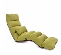 Canapé-lit au sol paresseux réglable, salon en chaise intérieure avec 6 positions réglables, support arrière réglable et repose-pieds, chaise de jeu vidéo pour la maison, bureau, lecture, wa green-2