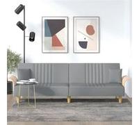 Canapé-lit avec accoudoirs gris clair tissu gris clair G
