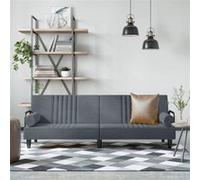 Canapé lit avec accoudoirs gris foncé velours gris foncé G