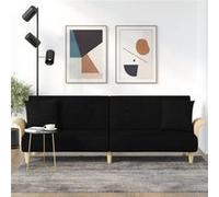 vidaXL Canapé-lit avec Accoudoirs, Lit de Jour avec Oreillers, Lit d'Invité, Meuble de Salon Salle de Séjour Intérieur, Noir Tissu