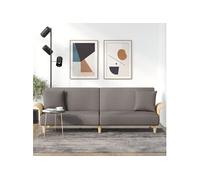 Vidaxl Canapé-Lit Avec Accoudoirs Taupe Tissu Gris