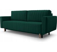 Canapé-lit avec coffre de rangement Roli - Style scandinave - Canapé pliant, canapé-lit - Canapé avec tissu velours (Vert - Trinity 28)