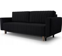 Canapé-lit avec coffre de rangement Roli - Style scandinave - Canapé pliant, canapé-lit - Canapé avec tissu velours (Noir - Trinity 16)