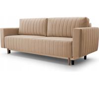 Canapé-lit avec coffre Roli - Style scandinave - Canapé pliant, canapé-lit - Canapé avec tissu velours (Beige - Trinity 02)