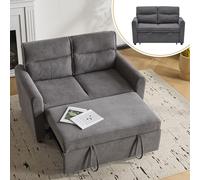 [Canapé-lit avec Fonction Couchage] Canapé 2 Places Moderne/Canapé-lit Pliable avec Fonction gigogne/Dossier réglable/Gain de Place pour Les Petits Salons (Antique Gray + Foam + 2 Seat)