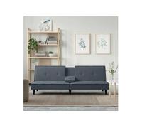 vidaXL Canapé-lit avec porte-gobelets gris foncé velours 351921