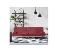 vidaXL Canapé-lit avec porte-gobelets rouge bordeaux similicuir rouge G