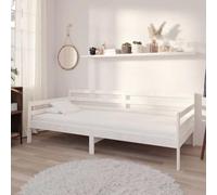 Canapé lit bois pin massif convertible invités cadre seul Blanc 90x200 cm
