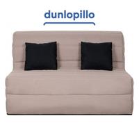 Canapé Lit Caly Bz 140 Mousse 28 Kg Couette Taupe Gris