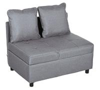 HOMCOM Canapé-lit canapé Convertible Fauteuil chauffeuse 1 Place Dossier inclinable 5 Positions avec 2 Coussins Conforts capacité de Charge 300 Kg Gris