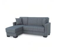 Canapé-lit Clic-Clac avec rangement revêtement en tissu gris, sofa Convertible 3 places