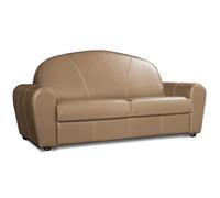 Canapé lit CLUB DELUXE convertible EXPRESS 120 cm cuir taupe clair matelas 16 cm