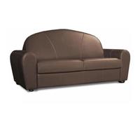 Canapé lit CLUB DELUXE convertible EXPRESS 120 cm cuir taupe matelas 16 cm