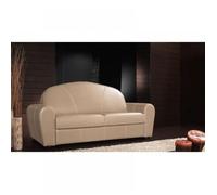 Canapé lit CLUB DELUXE convertible EXPRESS 140cm cuir beige matelas 16 cm