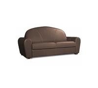 Canapé lit CLUB DELUXE convertible EXPRESS 140cm cuir taupe matelas 16 cm