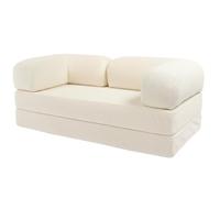 Canapé lit compressé modulable 2 places Velours côtelé - 90 x 180 cm - Bananair - Écru