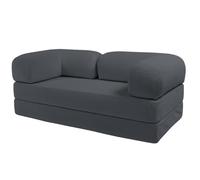 Canapé lit compressé modulable 2 places Velours côtelé - 90 x 180 cm - Bananair - Gris