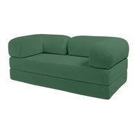 Bananair - Canapé Convertible 2 Places Fabriqué en France - Canapé Lit Modulable en Mousse Haute Densité et Tissu Velours Côtelé - Design Innovant Boneless Couch, Expédié Compressé (Vert Fôret)