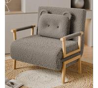 Canapé Lit Convertible 1 Place Compact Dossier Inclinable Réglable À 6 Positions Fauteuil Lit Housse Amovible pour Bureau Salon, Capacité de Charge 300 kg(Gray,31.49in/80cm)