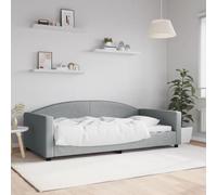 Canapé-lit Convertible 2 en 1, en Tissu Polyester avec Structure Métal et Bois, Design Moderne et Épuré, Cadre de Lit Robust, Lit Une Place Confutable,Couleur Gris Clair, 100x200 cm