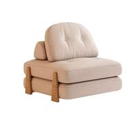 Canapé Lit Convertible 3 en 1 Chauffeuse 1 Place Adulte Déhoussable Dossier Réglable Cadre en Bois Massif, Idéal pour Petit Espace, Chambre, Salon(White)