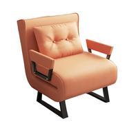 Canapé Lit Convertible 3 in 1 Ergonomique Tissu Technique Canapé Convertible Dossier Réglable sur 6 Positions Lit D'appoint Pliable pour Bureau, Salons, Chambre À Coucher(Orange,185 * 60 * 26cm)