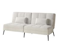 COMHOMA Canapé-lit avec Fonction de Couchage - Housse futon Convertible - Canapé d'angle - Canapé d'invité 3 Places - avec Dossier réglable en Velours côtelé Beige