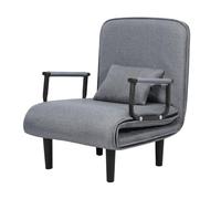 Canapé-lit convertible, canapé-lit réglable 3 en 1, fauteuil d'appoint à dossier se transforme en chaise longue ou en lit-lit, confortable pour le salon, l'appartement, la chambre d'amis Gris