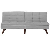 Canapé-Lit Convertible en Tissu Gris Clair Divisé en 2 Assise Rembourrée Ronne