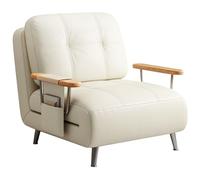 Canapé-lit convertible moderne du milieu du siècle - Chaise couchette réglable 5 positions pour salon, chambre à coucher, chambre d'amis, canapé pliable peu encombrant (blanc)