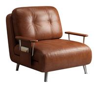 Canapé-lit convertible moderne du milieu du siècle - Fauteuil couchette réglable 5 positions pour salon, chambre à coucher, chambre d'amis, canapé pliable peu encombrant (blanc)