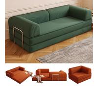Canapé-lit convertible pliable 3 en 1 avec accoudoirs et cadre fixe, canapé modulable sectionnel pour salon et bureau